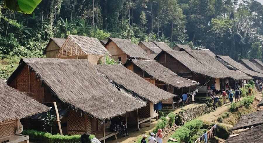 people near houses during daytime